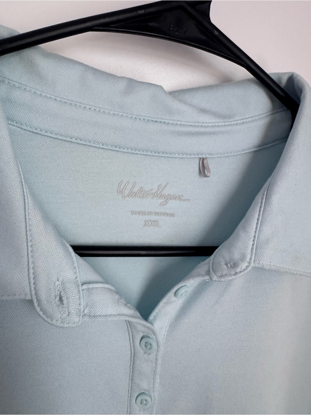 Walter Hagen Women’s Light Blue Polo Top with Flutter Sleeves - Picture 2 of 3